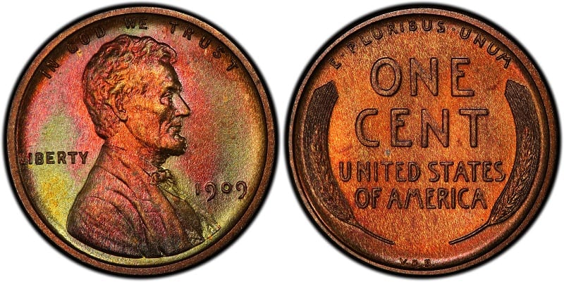 1909 VDB哑光林肯硬币