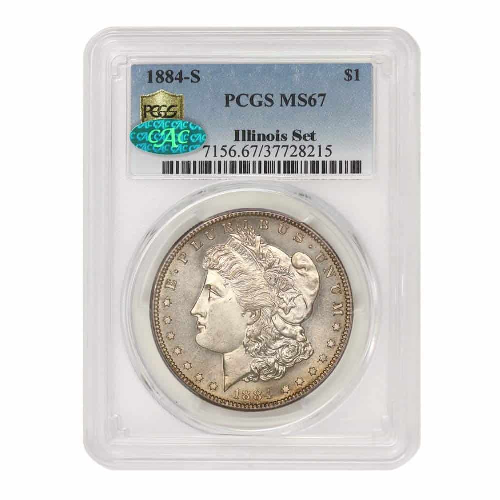 1884年美国银摩根美元MS-67伊利诺斯Set