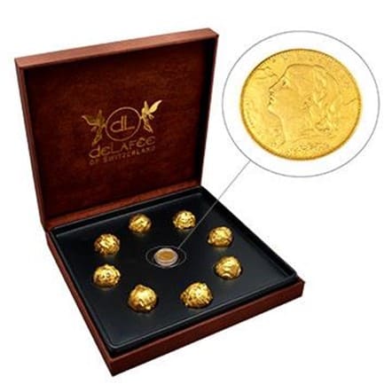 黄金瑞士巧克力盒与瑞士古董收藏金币