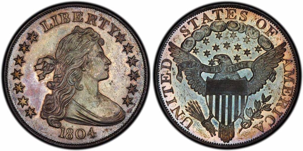 一级德克斯特/波格1804披着半身像美国银元