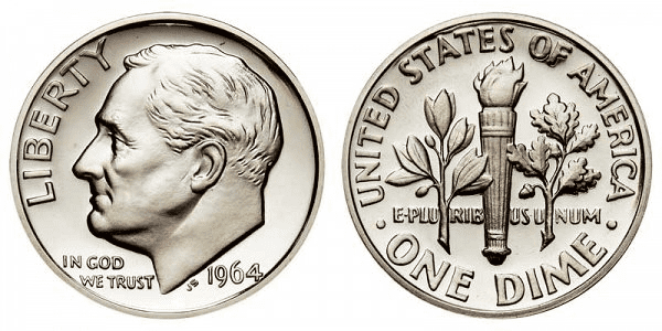 1964年的硬币，没有铸币标记
