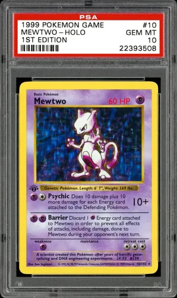 Mewtwo Pokémon卡全息无影#10
