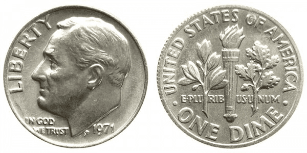 1971-P一角硬币(无硬币印)