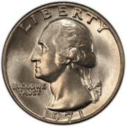 1971年，华盛顿区，没有铸币标志