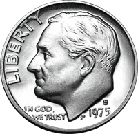 1975年罗斯福一角硬币