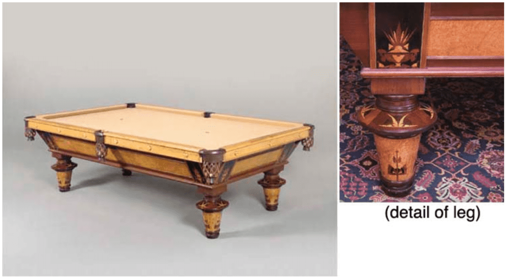 古董木和镶嵌台球桌