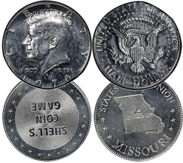 证明1970-S肯尼迪半美元铸造铝壳气体令牌