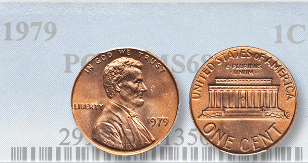 1979林肯美分，PCGS铸币厂68红色