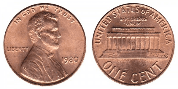 1980 P便士(没有硬币印)