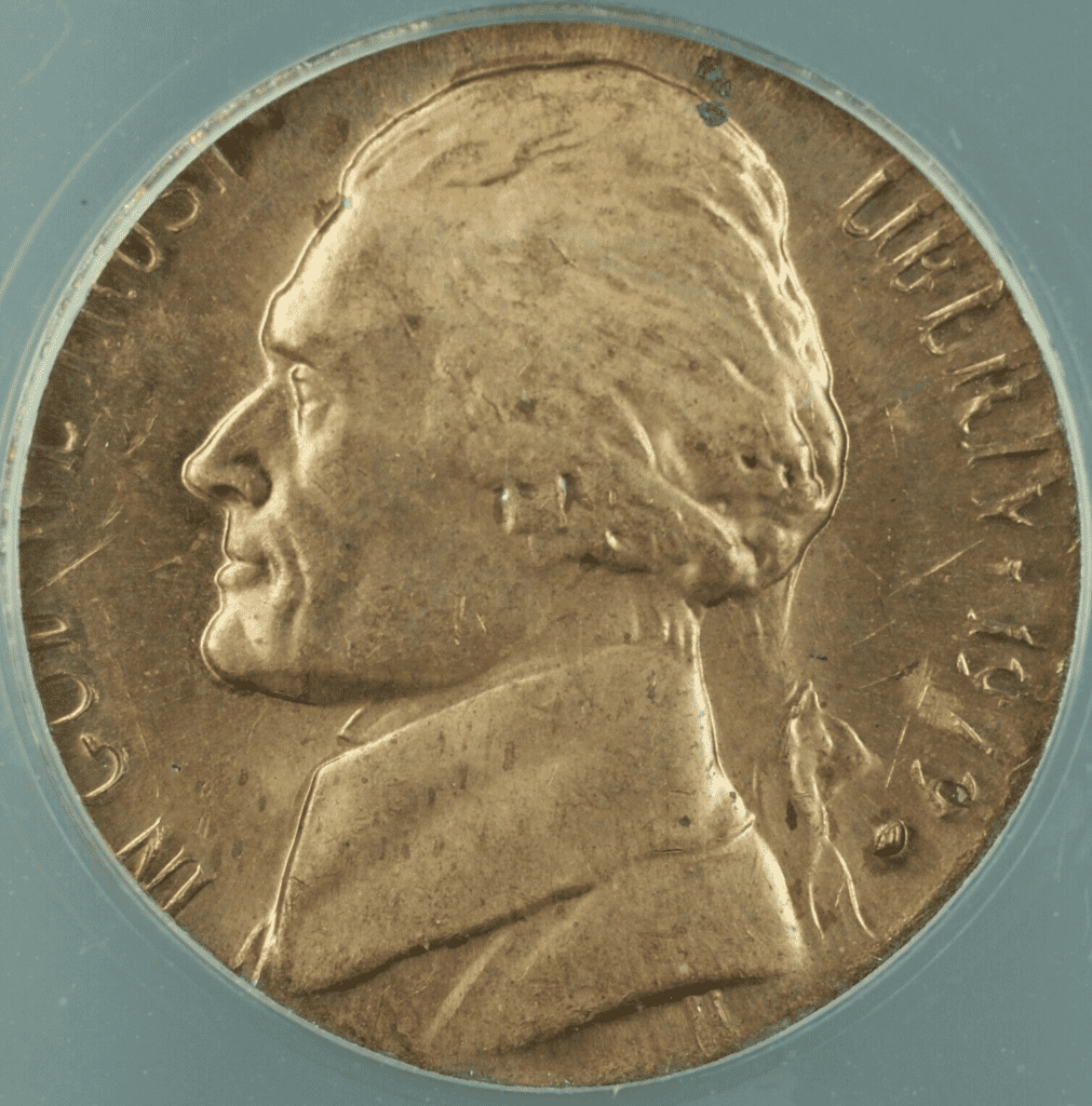 1979年，五分镍币印在一分硬币上