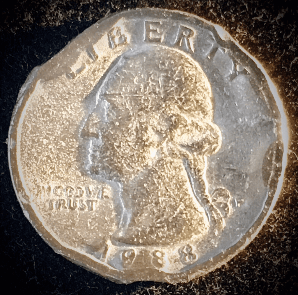 1988年P华盛顿四分之一铸币局错误硬币