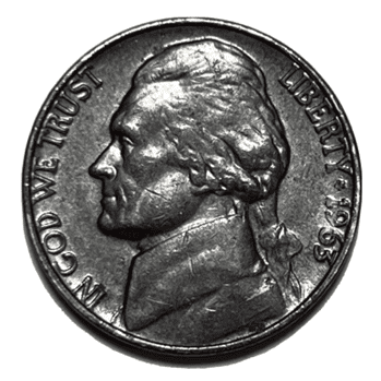 1963年，杰斐逊镍币被开采了两次
