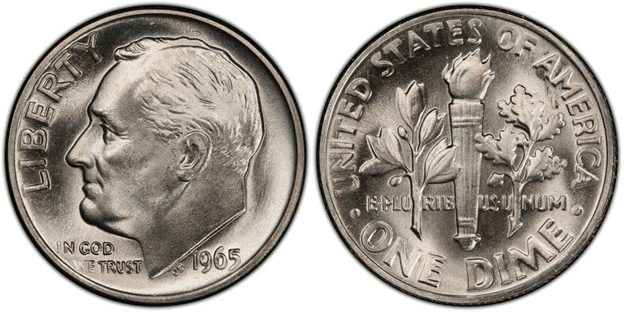 1965年罗斯福十美分品种