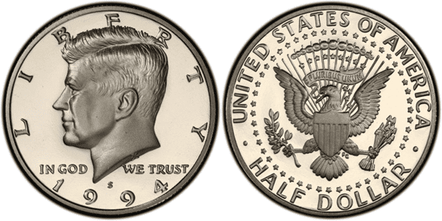 1994 S肯尼迪银半元(样张)