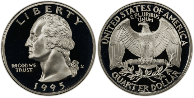 1995年S Washington Quarters(银版)