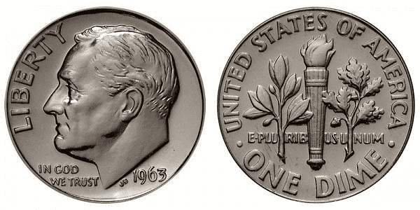 1963年的罗斯福一角硬币是用什么做的