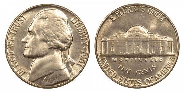1961年的杰斐逊镍币是用什么做的