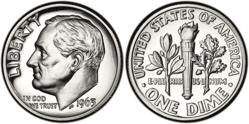 1963年罗斯福硬币(证明)