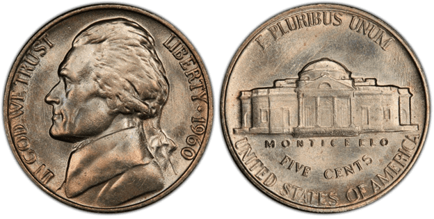 1960 P杰斐逊镍币