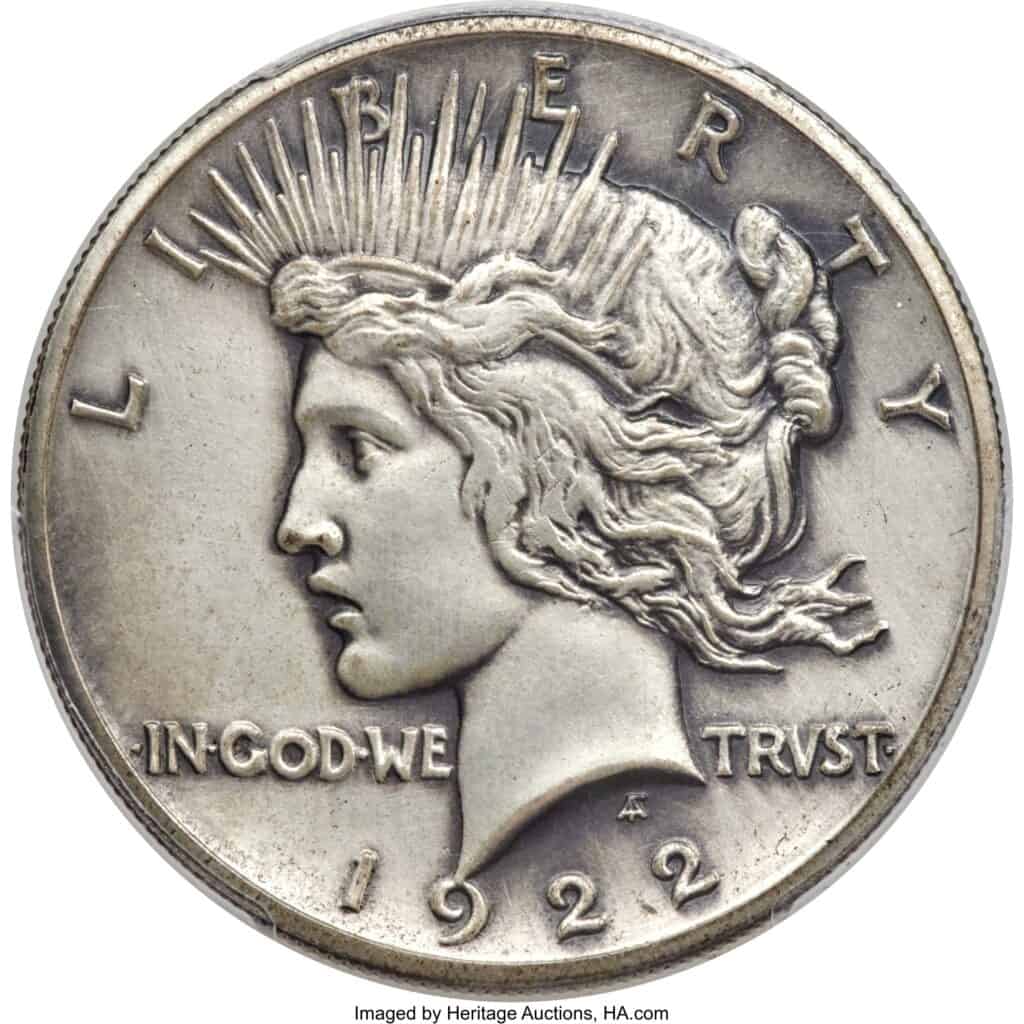 1922年证明和平高浮雕美元