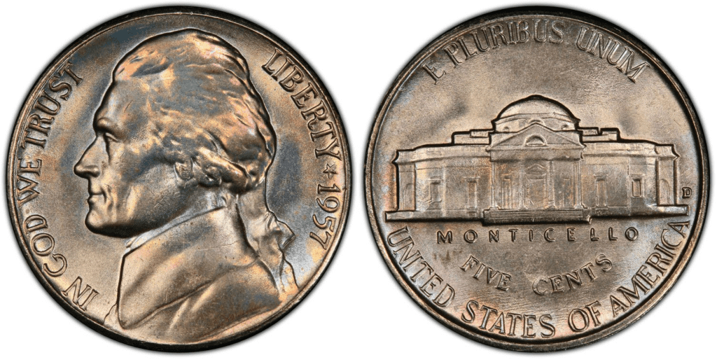 1957 D杰弗逊镍币