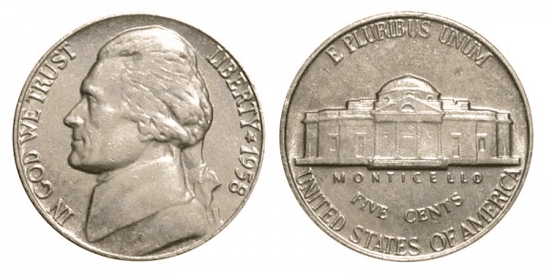 1958年的杰斐逊镍币是用什么做的