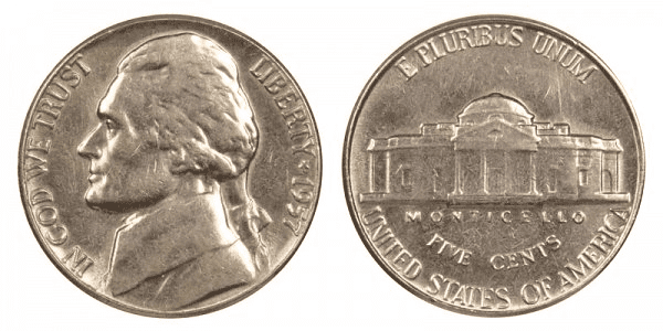 1957年的杰斐逊镍币是用什么做的
