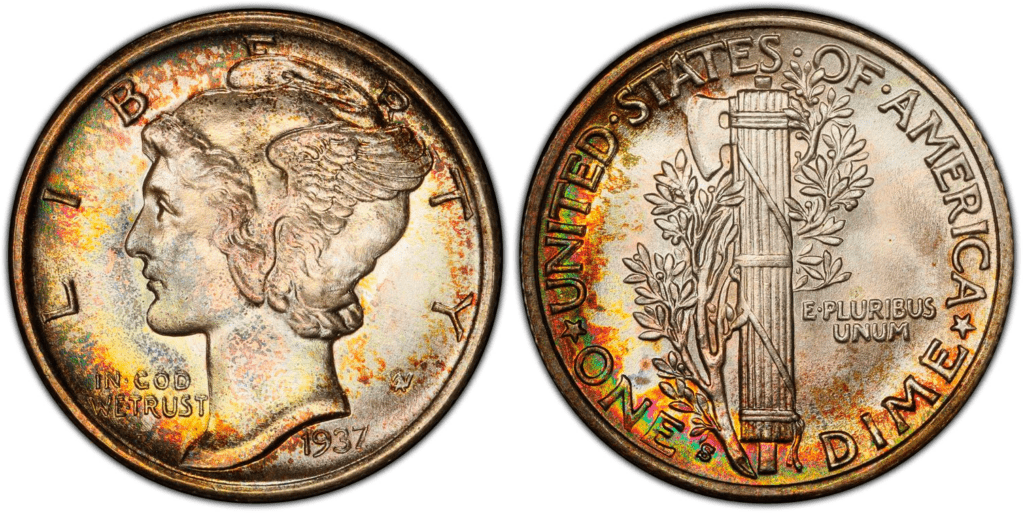 1937年S水星一角硬币