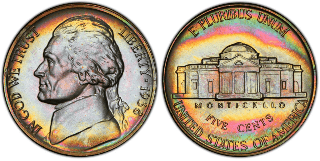 1938 Proof Jefferson镍币