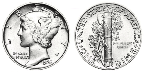 1937年的水星一角硬币是用什么做的