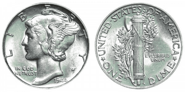 1944年的水星一角硬币是用什么做的?