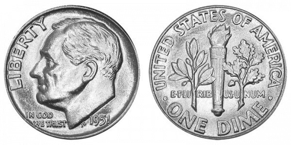 1951年的罗斯福一角硬币是用什么做的