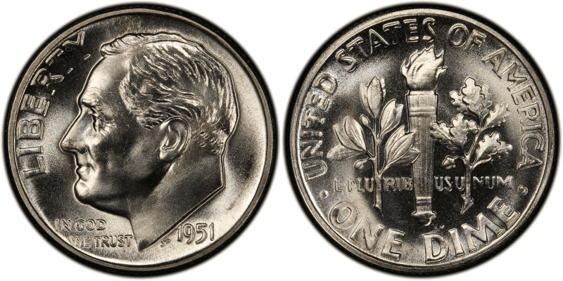 1951年罗斯福硬币(证明)