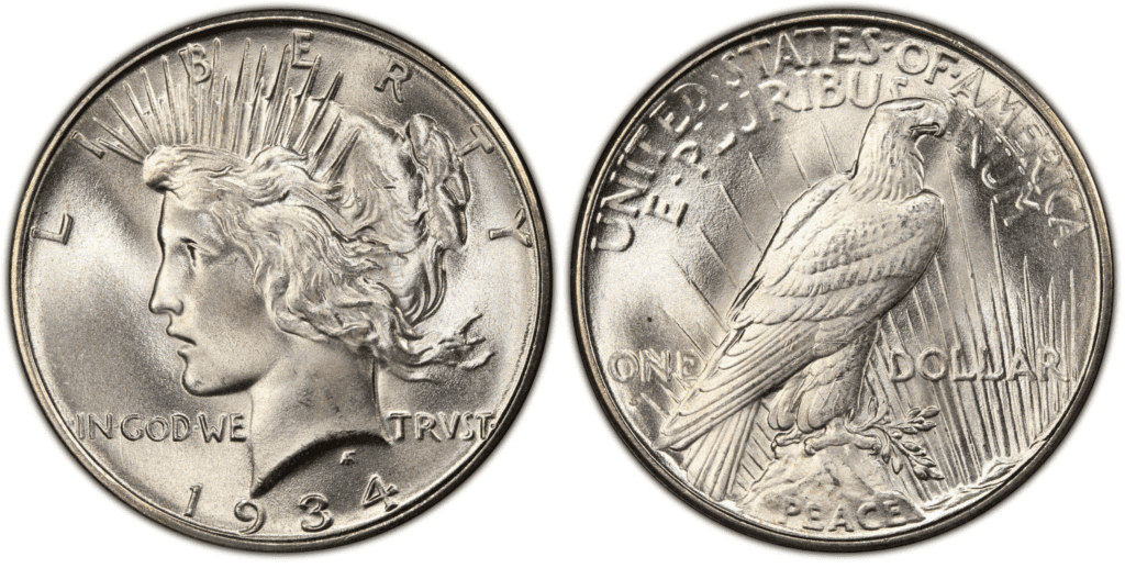 1934 D Peace Silver Dollar