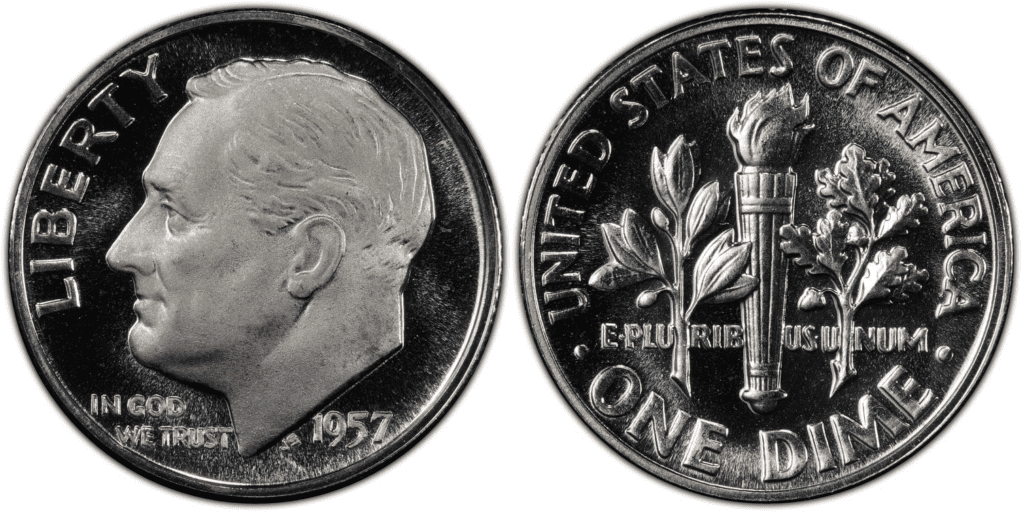 1957年罗斯福硬币正版