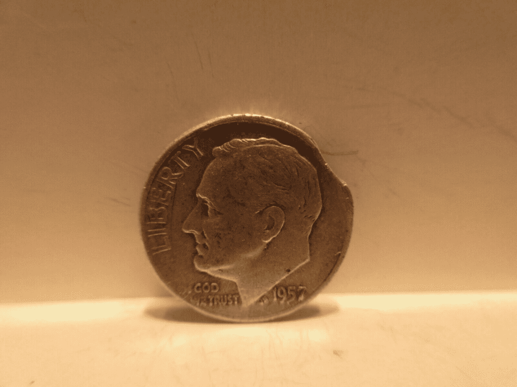 1957年一角硬币剪小板错误