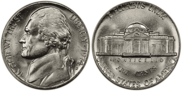 1974 P Jefferson Nickel