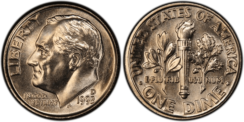 1992年D水星一角硬币