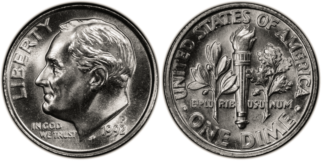 1992年P汞一角硬币