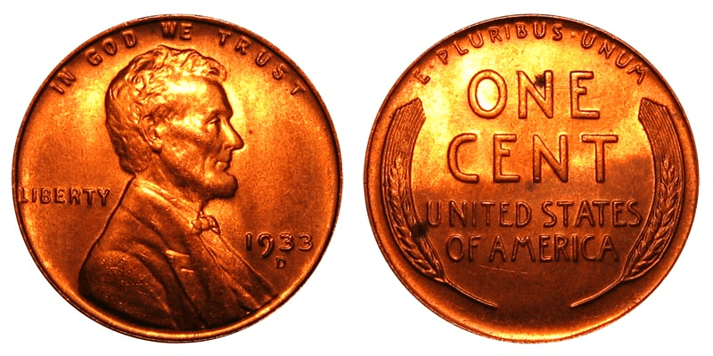 1933年的林肯小麦硬币是用什么做的