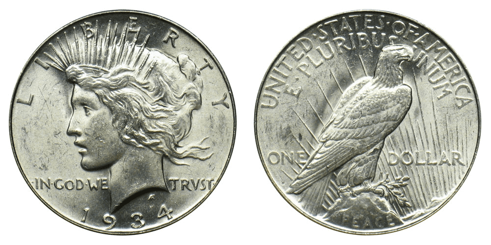 什么是1934Peace Silver Dollar Made Of