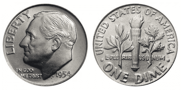 1954年的罗斯福一角硬币是用什么做的