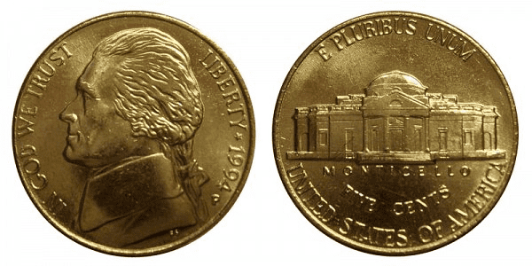 1994年的杰斐逊镍币是用什么做的