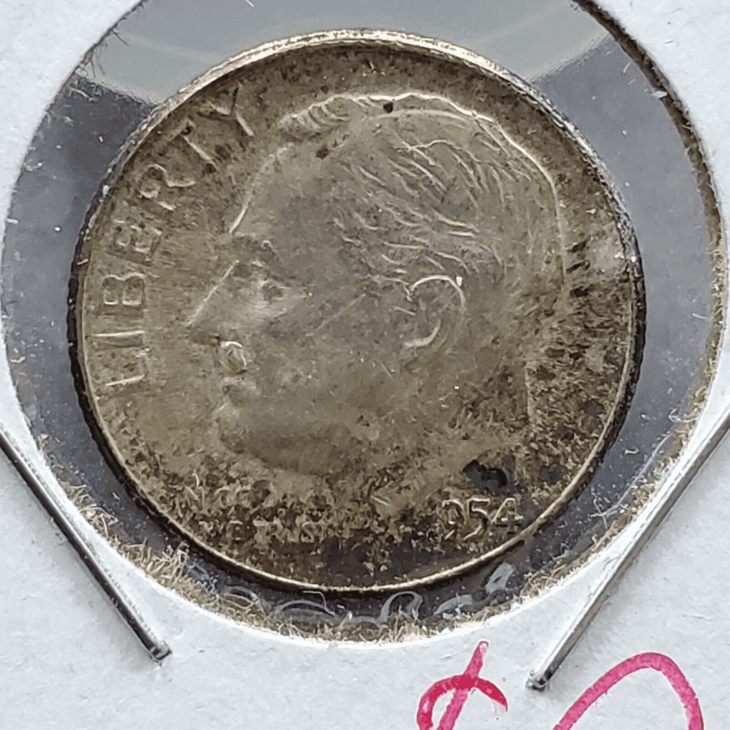 在1954年的一角硬币中出现断口错误